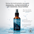 Spray dermolimpiador para piel expuesta, comprometida y con lesiones recurrentes