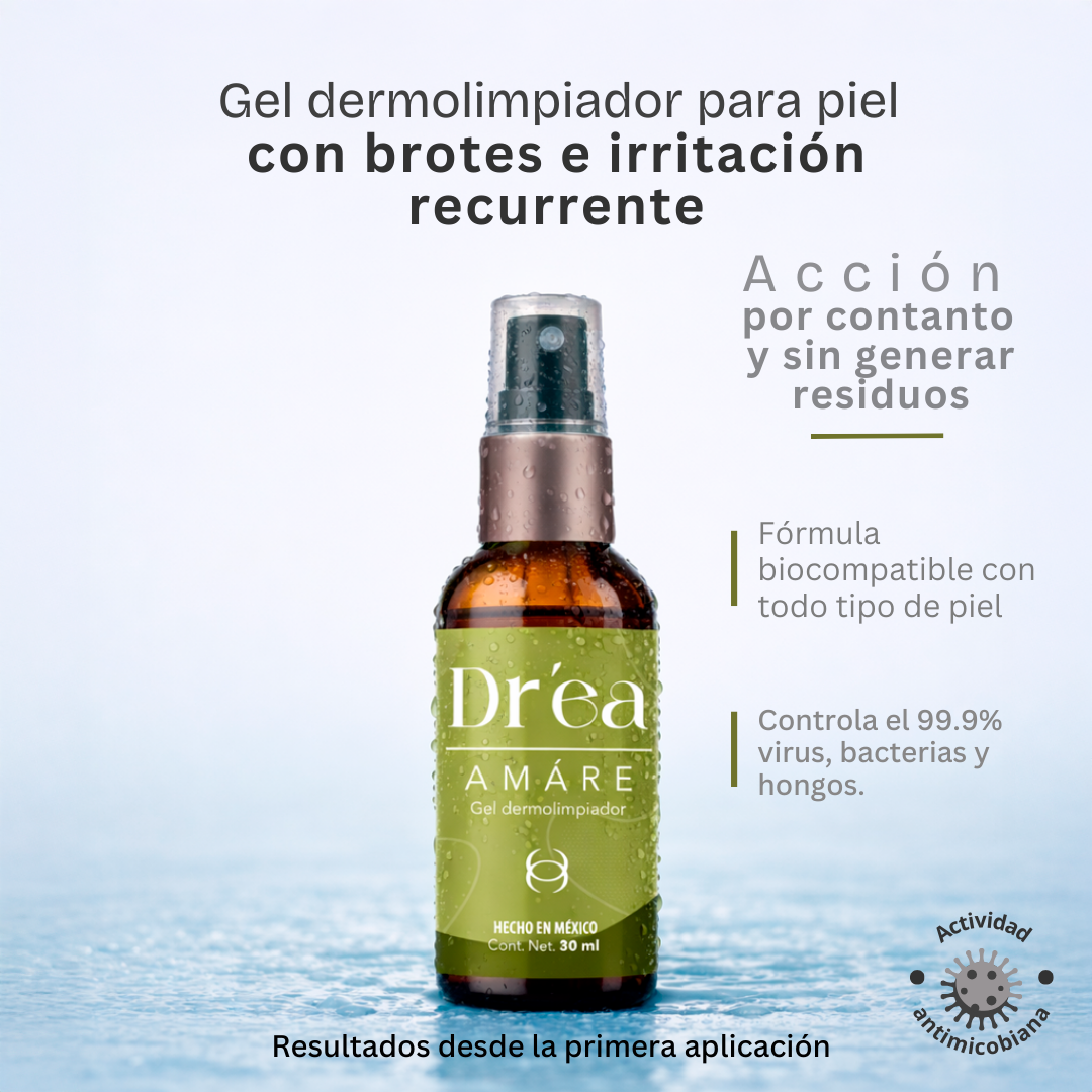 Gel dermolimpiador para piel con brotes e irritación recurrente